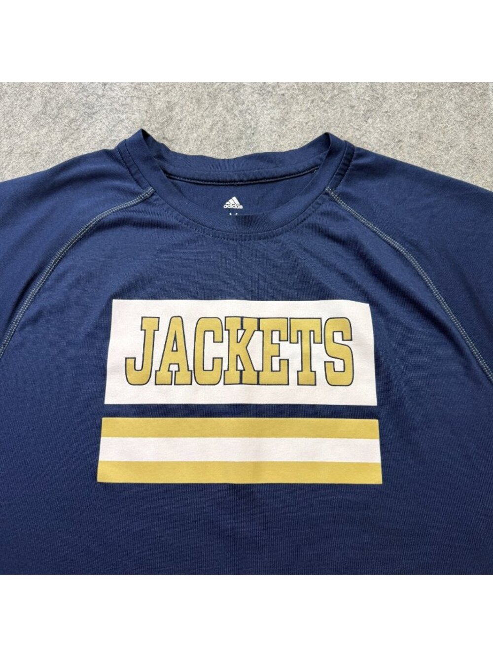 Georgia Tech Yellow Jackets Adidas Shirt Men M Blue Performance Crew Neck